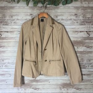 Liz Claiborne Embellished Blazer khaki size small